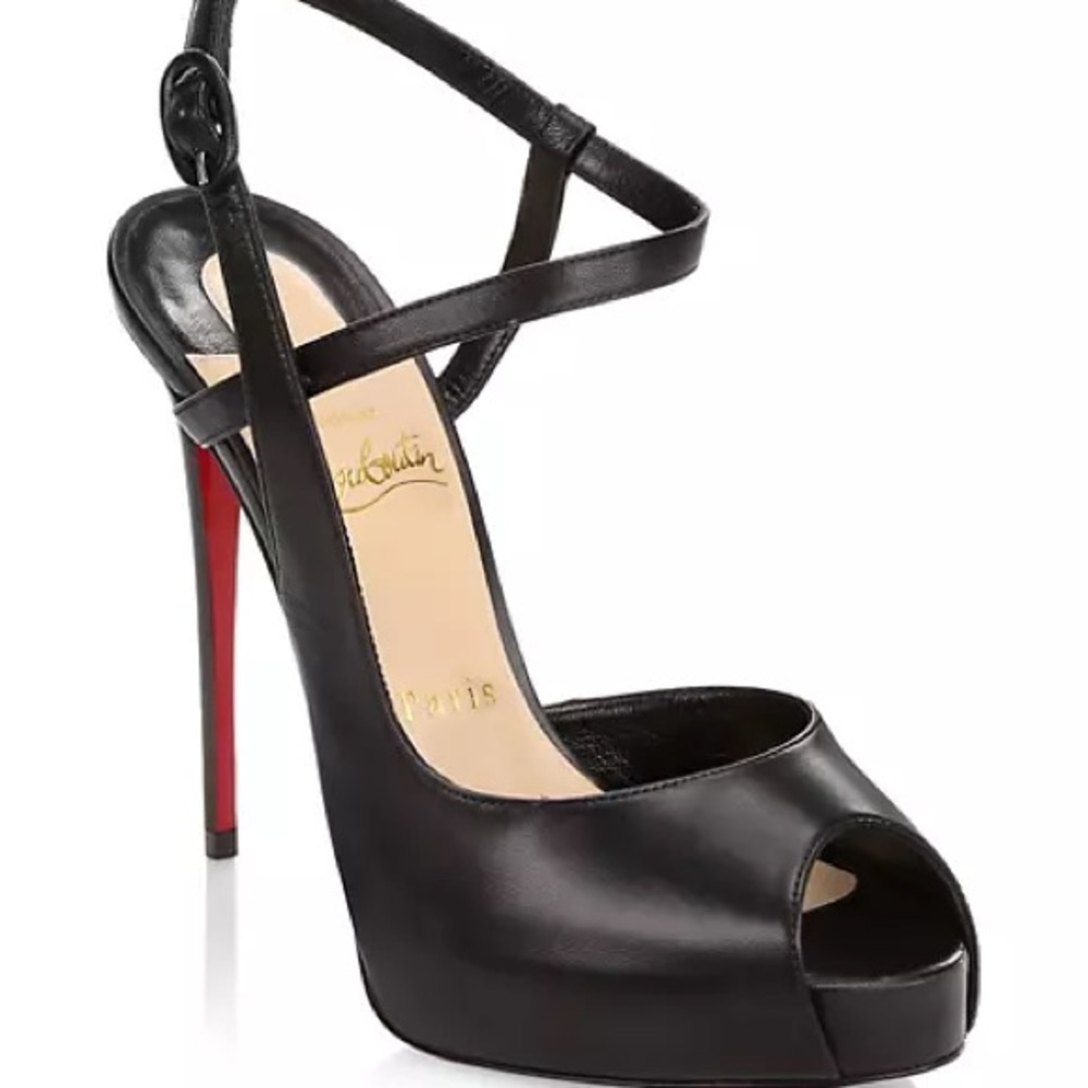 Christian Louboutin Jenlove Lether Pee-Toe Sndls (size 36)